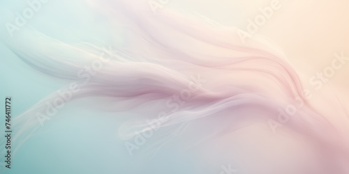 A close-up image of wispy, ethereal smoke billowing gracefully against a gradient of soft pastel hues.