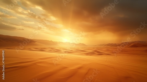 The stark beauty of a desert mirage, where the sky meets the sand, on World Meteorological Day.