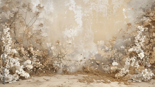 Gold abstract wall. Generative AI