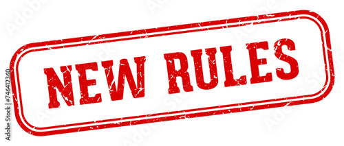 new rules stamp. new rules rectangular stamp on white background