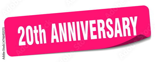 20th anniversary sticker. 20th anniversary label