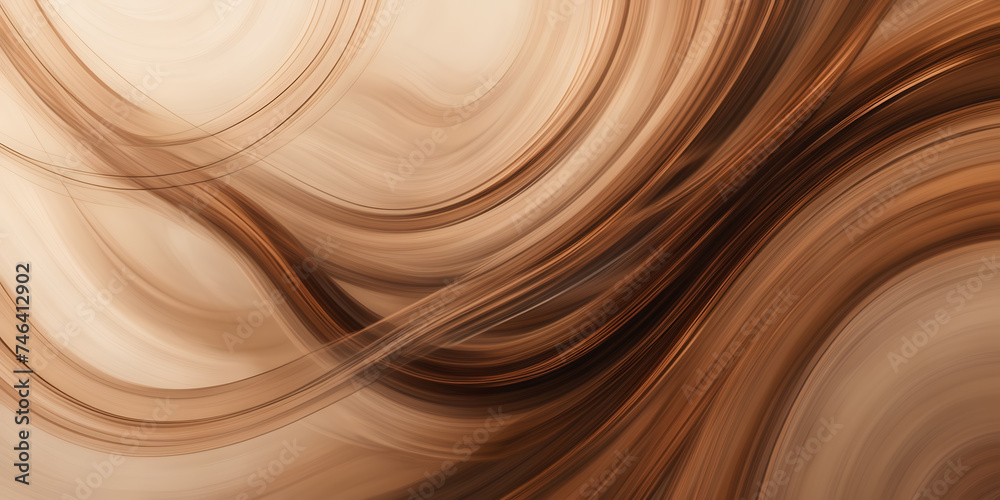 Abstract depiction of swirling smoke trails in shades of copper and bronze against a backdrop of muted, earthy tones. - obrazy, fototapety, plakaty 