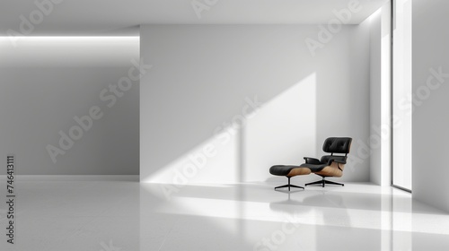 Minimalist white modern interior. Generative AI