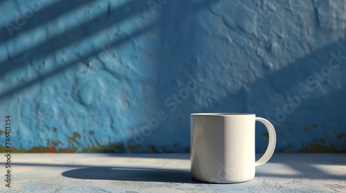 Coffee cup and wall background. Generative AI