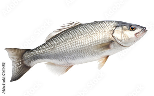 Fish Swimming in Water. A fish gracefully swims through the crystal clear water, its fins propelling it forward effortlessly. on a White or Clear Surface PNG Transparent Background.