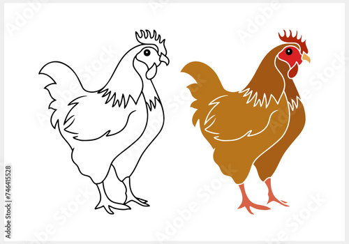 Chick icon isolated. Doodle easter animal symbol. Hand drawg art line. Sketch vector stock illustration. EPS 10 photo