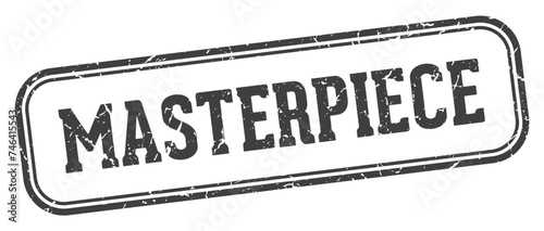 masterpiece stamp. masterpiece rectangular stamp on white background