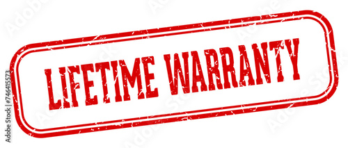 lifetime warranty stamp. lifetime warranty rectangular stamp on white background