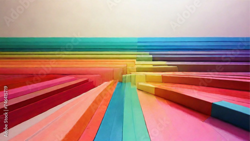 Colorful straight line. Generative AI.