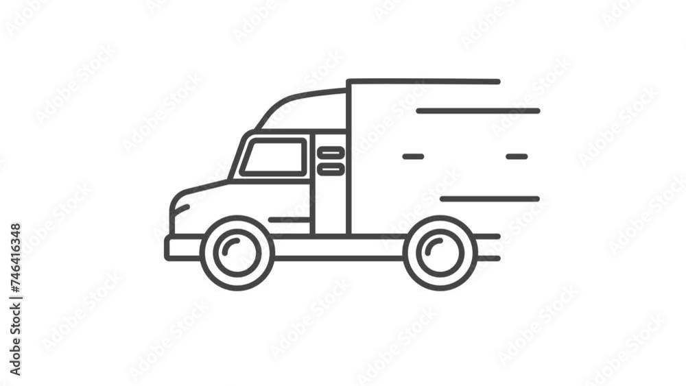 Animated Truck line Icon. Delivery Service Animation. Transportation animation. Loop HD video. transparent background. Outline motion graphic animation Animated Truck line Icon. Delivery Service Animation. Transportation animation. Loop HD video. transparent background. Outline motion graphic animation