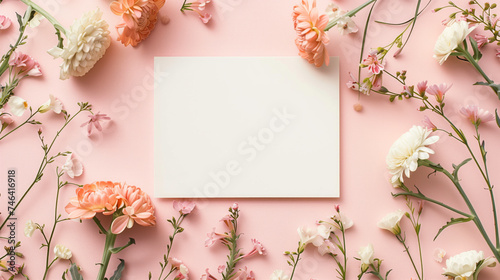 Cauliflower background with white board in the middle