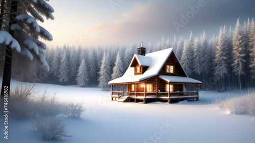 Winter Retreat: Cozy Home Amidst a Blanket of Snow © nurissetiabudi
