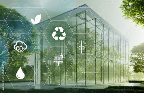 ESG Business investment strategy on new green economy. Environment social governance in real estate.