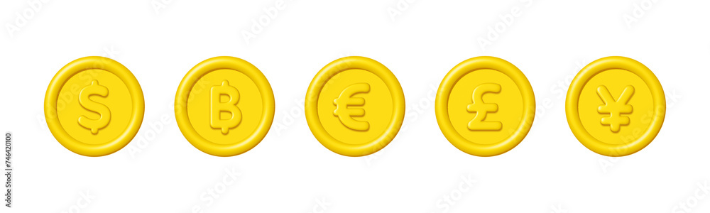 3d money currency coin isolated on white background. Design element illustration PNG. 3d money currency coin isolated on white background. Design element illustration PNG.