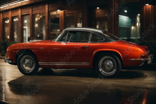 red vintage car on the street © Alex