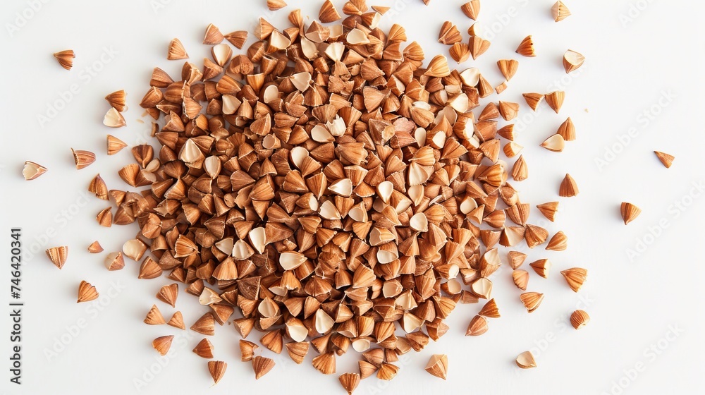 buckwheat on a white background. buckwheat on a white background.