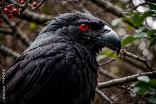Red-eyed black crow