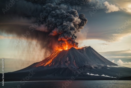 volcano eruption with smoke © Alex