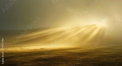 light beams , minimalist landscape. Artistic yellow natural color. Beautiful light.