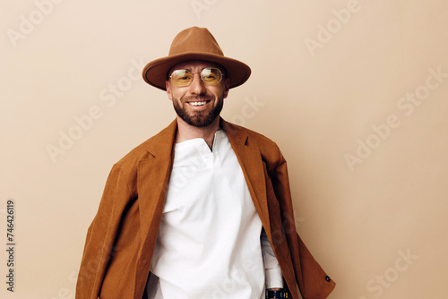 Man guy background person hat man fashionable portrait