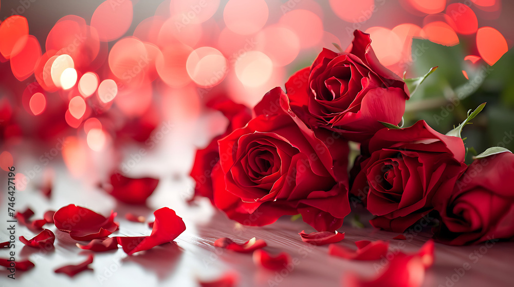 red roses with bokeh valentine's setting with red roses red roses with bokeh valentine's setting with red roses