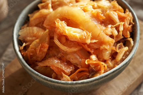 Closeup of kimchi in a bowl