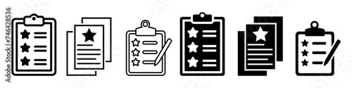 Wish List icon vector set. achievement illustration sign collection. check list symbol. photo