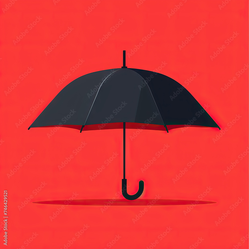 Umbrella - Rain Protection. Vector Icon Illustration. Icon Concept Isolated Premium Vector. 