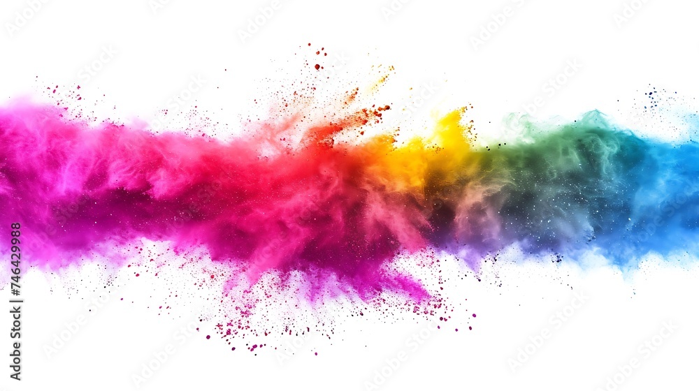 Obraz premium Colorful Holi powder on white background