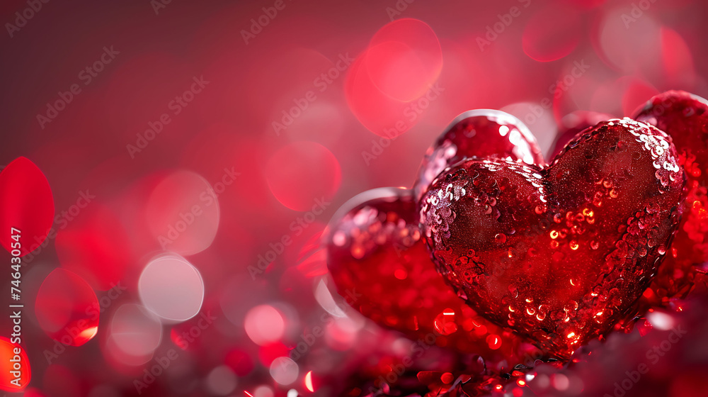 Happy valentines day shiny hearts bokeh background Happy valentines day shiny hearts bokeh background