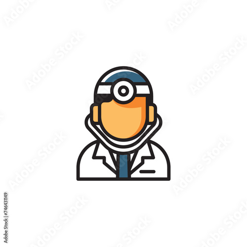 doctor with a stethoscope line art design for icon logo design vector
