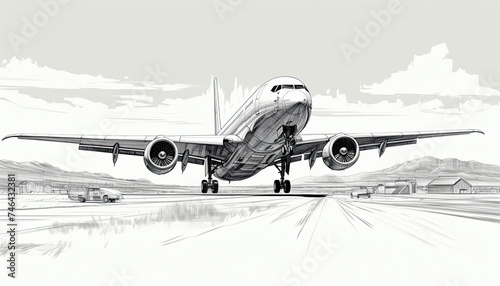 Airplane taking off from the airport