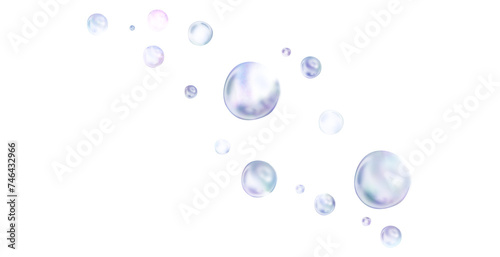 round bubbles on a transparent background. 