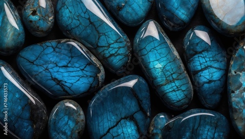 shimmering blue stones, pattern