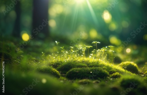 Moss in the forest, nature background