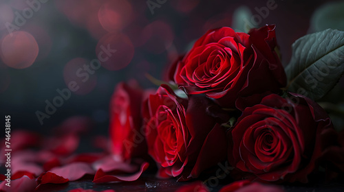 Composition for valentine39s day with a bouquet of roses