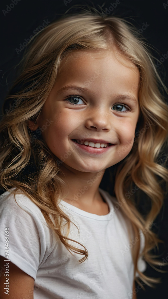Happy smiling white child on light background Happy smiling white child on light background