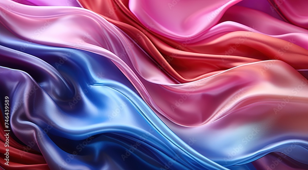 Silk fabric wavy background for graphics use. Created with Ai