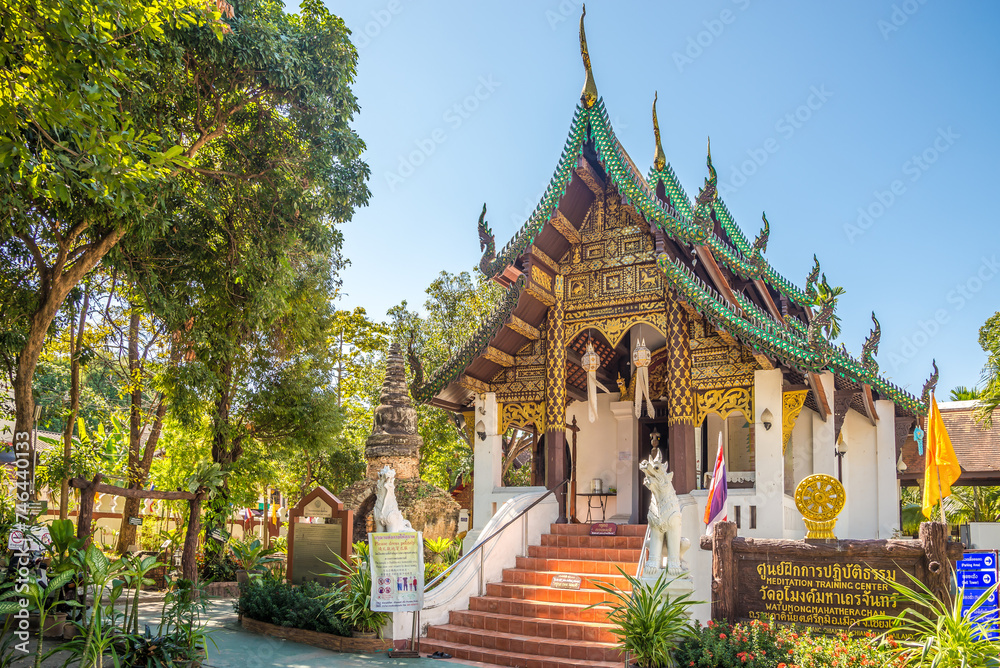 View at the Wat of Umong Mahathera Chan in the streets of Chiang Mai town in Thailand