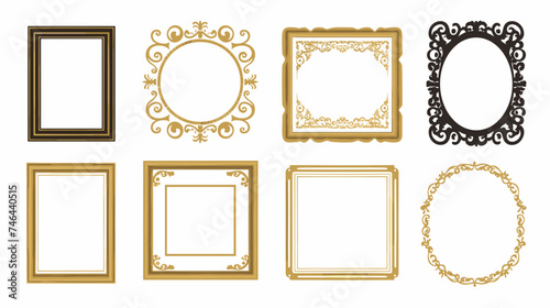 Set of Decorative vintage frames and borders. Vector design.
