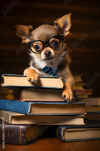 Bookish Pup in Trouble: A Fun Take on Study Turmoil