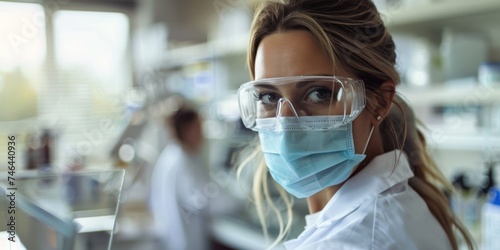 doctor wearing mask in laboratory