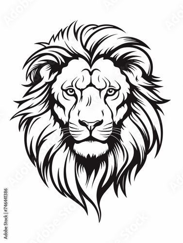 Tattoo sketch of a lion on a white background  lion icon  lion vector  lion coloring book