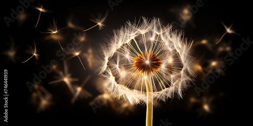 A Dandelion with the Stars in the Background