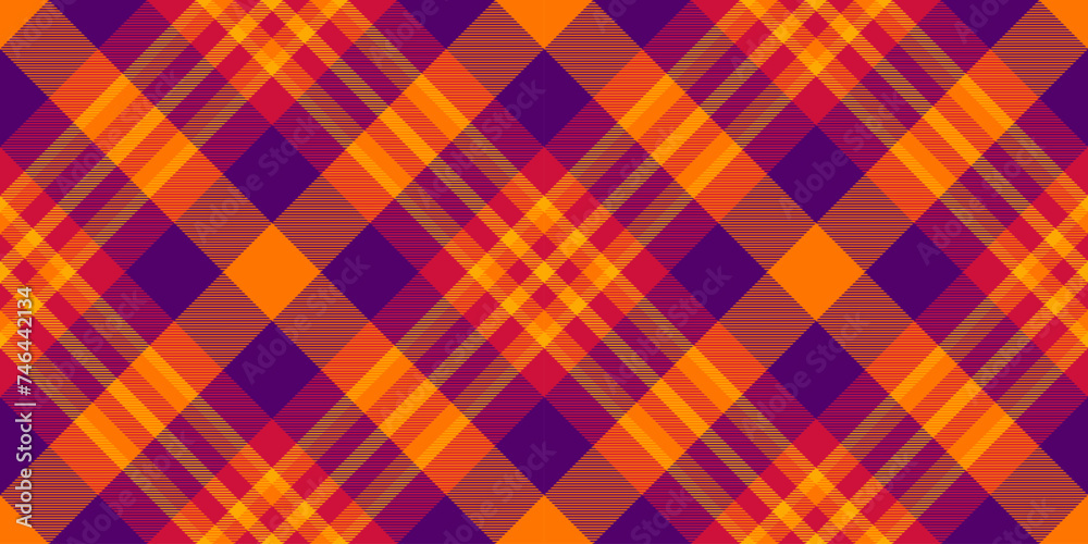 Duvet textile fabric plaid, bandana pattern texture seamless. Swatch check tartan vector background in purple and red colors. Duvet textile fabric plaid, bandana pattern texture seamless. Swatch check tartan vector background in purple and red colors.