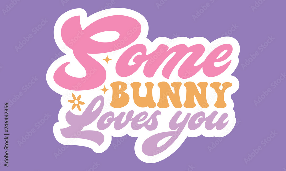 Retro Easter Sticker SVG Bundle Retro Easter Sticker SVG Bundle
