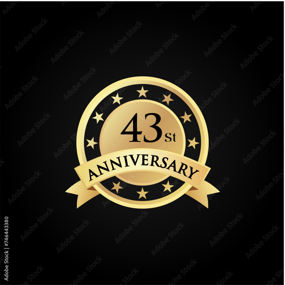 43 st th Anniversary celebrate logo vector template illustration. suitable for you. 43 st th Anniversary celebrate logo vector template illustration. suitable for you.