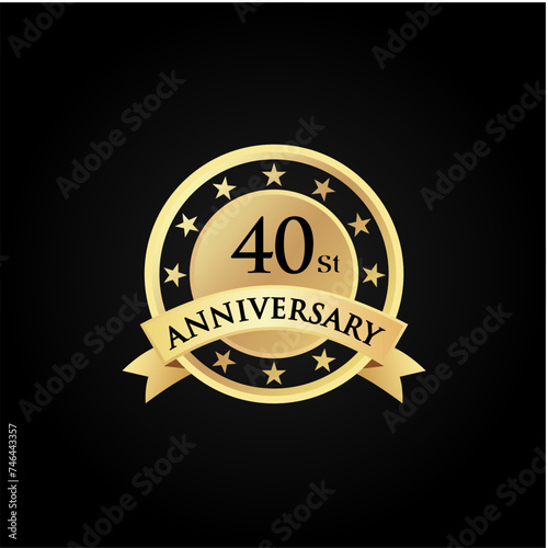 40 st th Anniversary celebrate logo vector template illustration. suitable for you.	
