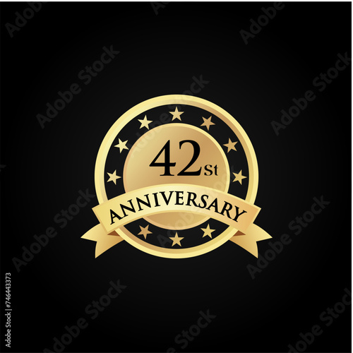 42 st th Anniversary celebrate logo vector template illustration. suitable for you.	