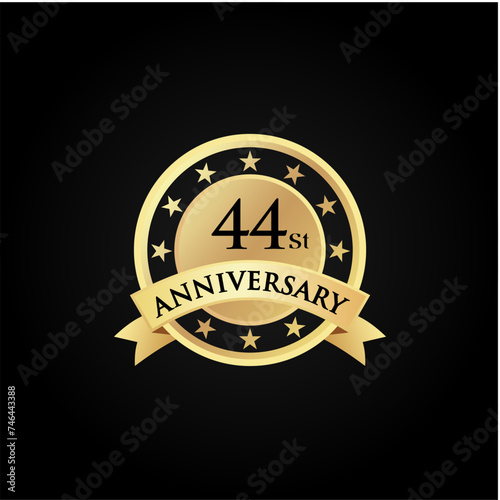 44 st th Anniversary celebrate logo vector template illustration. suitable for you.	
